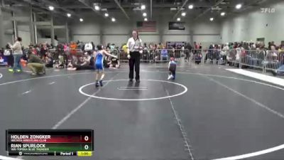 55 lbs Cons. Round 2 - Rian Spurlock, WR-Topeka Blue Thunder vs Holden Zongker, Wichita Wrestling Club