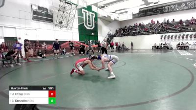 126 lbs Quarterfinal - Jonathan Otsuji, Orange Lutheran vs Bryce Gonzales, Norco