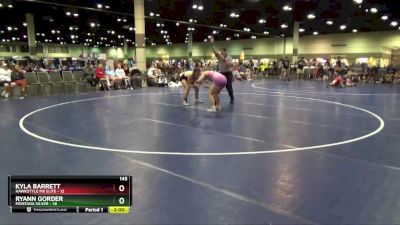 145 lbs Round 3 (8 Team) - Kyla Barrett, Hawkstyle MX Elite vs Ryann Gorder, Montana Silver