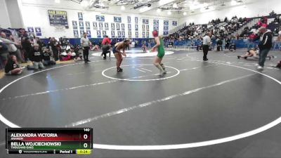 140 lbs Cons. Round 4 - Bella Wojciechowski, Thousand Oaks vs Alexandra Victoria, Anaheim