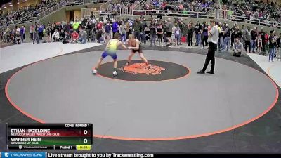 98 lbs Cons. Round 1 - Ethan Hazeldine, Nestucca Valley Wrestling Club vs Warner Hein, Newberg Mat Club