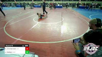 58 lbs Round Of 16 - Eli Zimmerman, Lions Wrestling Academy vs Jett Walker, Harrah Little League Wrestling