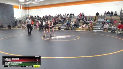 138 lbs Cons. Round 2 - Owen Langhurst, Prairie, Cedar Rapids vs Logan Backes, Cedar Falls