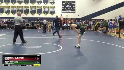 120 lbs Quarterfinal - Joey Romano, Lake Catholic vs Cameron Cureton, Solon