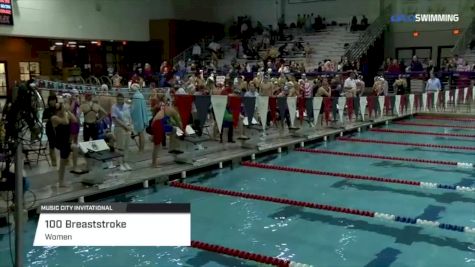 Music City Invite, Women 100 Breast B Final