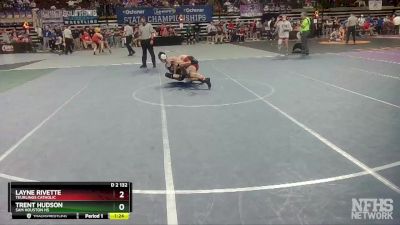 D 2 132 lbs Quarterfinal - Layne Rivette, Teurlings Catholic vs Trent Hudson, Sam Houston Hs