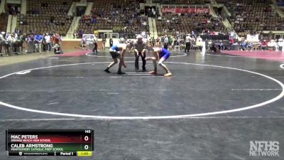 145 lbs Cons. Round 3 - Mac Peters, Orange Beach High School vs Caleb Armstrong, Montgomery Catholic Prep School