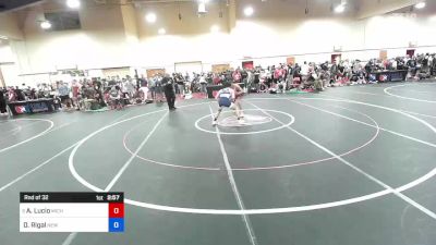 57 kg Rnd Of 32 - Aaron Lucio, Michigan West Wrestling Club vs Dante Rigal, New York