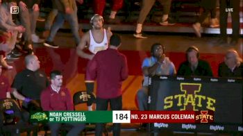 184 lbs: Marcus Coleman, Iowa State vs TJ Pottinger, NDSU