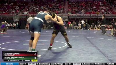 3A-220 lbs Quarterfinal - Antonio Loving, Southeast Polk vs Rusty VanWetzinga, Pleasant Valley