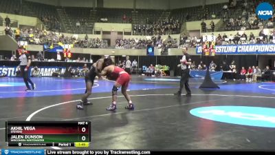 125 lbs Cons. Round 1 - Jalen Dunson, Wisconsin-Whitewater vs Akhil Vega, Stevens