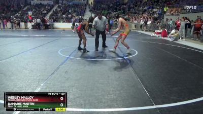 120 lbs Cons. Round 1 - Wesley Malloy, Trailblazer Wrestling Club vs Damarie Martin, Team Of Hard Knox