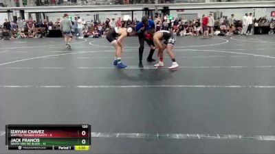 120 lbs Round 6 (8 Team) - Jack Francis, South Side WC Black vs Izayiah Chavez, Whitted Trained Dynasty