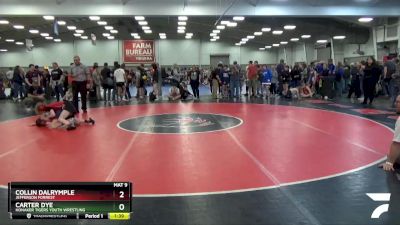 92 lbs Cons. Round 2 - Carter Dye, Honaker Tigers Youth Wrestling vs Collin Dalrymple, Jefferson Forrest
