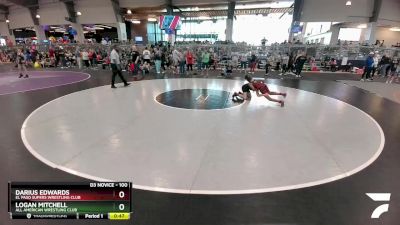 100 lbs Cons. Semi - Darius Edwards, El Paso Supers Wrestling Club vs Logan Mitchell, All American Wrestling Club