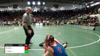 145 lbs Quarterfinal - Braden Getz, Roncalli vs Jack Todd, Pendleton Heights