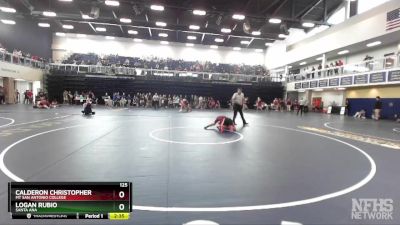 125 lbs Champ. Round 2 - Calderon Christopher, Mt San Antonio College vs Logan Rubio, Santa Ana