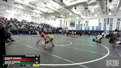 115 lbs Cons. Round 2 - Sophia Sanchez, Redondo Union vs Camryn Stewart, Canyon