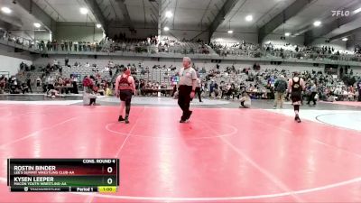 130 lbs Cons. Round 4 - Kysen Leeper, Macon Youth Wrestling-AA  vs Rostin Binder, Lee`s Summit Wrestling Club-AA