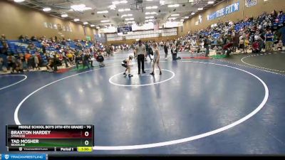 70 lbs Champ. Round 1 - Braxton Hardey, Syracuse vs Tad Mosher, Ridgeline