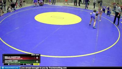 70 lbs Quarterfinal - Bella Hampton, Northwest Wrestling Club vs Hayden Card, Umpqua Wrestling Club