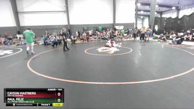 144 lbs Quarterfinal - Paul Feliz, All-Phase Wrestling Club vs Cayson Mastberg, Mat-Su Matmen