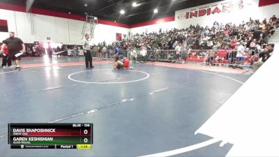 106 lbs Quarterfinal - Davis Shaposhnick, Great Oak vs Garen Keshishian, Aliso Niguel