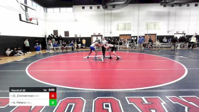 138 lbs Round Of 32 - Dante Zimmerman, Darien vs Blake Peters, Hall