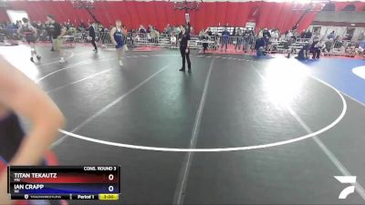 145 lbs Cons. Round 3 - Titan Tekautz, MN vs Ian Crapp, WI