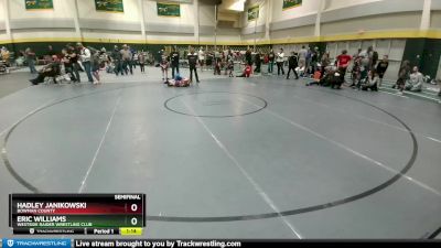 100 lbs Semifinal - Eric Williams, Westside Raider Wrestling Club vs Hadley Janikowski, Bowman County