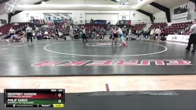 285 lbs Cons. Round 1 - Philip Saenz, University Of The Ozarks vs Geoffrey Hudson, Westminster University