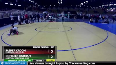 110 lbs Semifinal - Dominick Durham, Scorpion Wrestling Club vs Jasper Croom, Grappling House WC