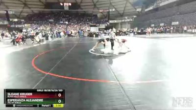 Girls 1B/2B/1A/2A 100 Quarterfinal - Esperanza Alejandre, Zillah (Girls) vs Sloane Kruger, Black Hills (Girls)