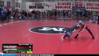 70 lbs Champ. Round 1 - Myles Erickson, St. Francis Gladiators vs Corbin Scherer, Sartell