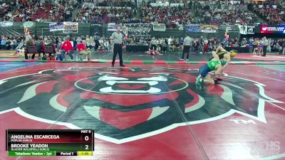 G - 107 lbs Semifinal - Brooke Yeadon, Glacier (Kalispell) (Girls) vs Angelina Escarcega, Poplar (Girls)