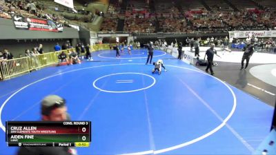 67 lbs Cons. Round 3 - Aiden Fine, LAWC vs Cruz Allen, San Clemente Youth Wrestling