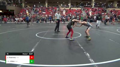 76 lbs Cons. Round 2 - Lane Allen, Paola Wrestling Club vs Jett Kearney, The Best Wrestler