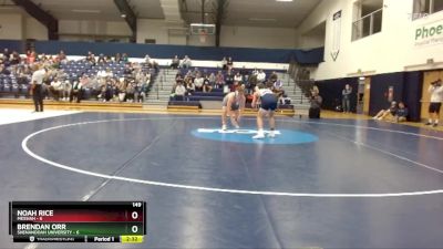 149 lbs Finals (2 Team) - Noah Rice, Messiah vs Brendan Orr, Shenandoah University