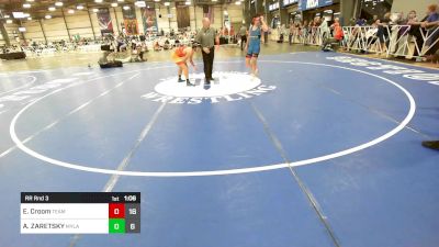 132 lbs Rr Rnd 3 - Ethan Croom, Team Dynamic vs Abe ZARETSKY, Myland Wrestling Academy