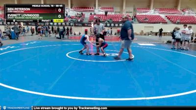 88-95 lbs Round 1 - Everett Lovingood, Smoky Mountain Youth Wrestling vs Ben Peterson, CORE Wrestling