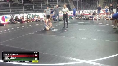 W 112 lbs Round 1 (4 Team) - Kyla Johnson, Indiana vs Drea Kruse, Nebraska