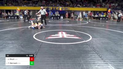 90 lbs Quarterfinal - John Boyd, Juniata Valley vs Toby Bernash, Kiski Area