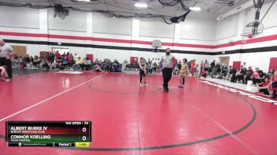 70 lbs Cons. Round 2 - Connor Koelling, Team Central vs Albert Burke Iv, Bobcat Wrestling Club