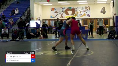 76 lbs Cons. Semi - Liliana Vergara, California vs Naomi Simon, Northeast Iowa Wrestling Club