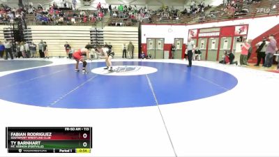 113 lbs 3rd Place Match - Fabian Rodriguez, Southport Wrestling Club vs Ty Barnhart, Mt. Vernon (Fortville)