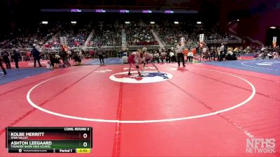 4A-138 lbs Cons. Round 3 - Ashton Leegaard, Thunder Basin High School vs Kolbe Merritt, Star Valley