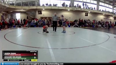 92 lbs Cons. Round 4 - Jaxon Swan, Midwest Xtreme Wrestling vs Edward Kelwaski, Bloomington South Wrestling Club