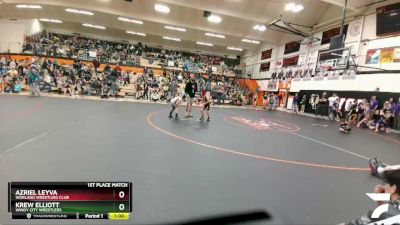 62 lbs 1st Place Match - Krew Elliott, Windy City Wrestlers vs Azriel Leyva, Worland Wrestling Club