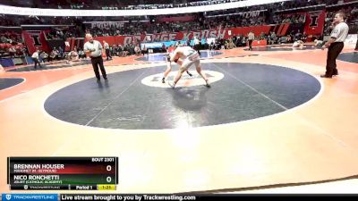 2A 182 lbs Semifinal - Brennan Houser, Mahomet (M.-Seymour) vs Nico Ronchetti, Joliet (Catholic Academy)