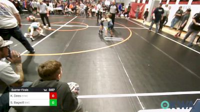 49 lbs Quarterfinal - Kelson Dees, Springdale Youth Wrestling Club vs Sawyer Bagwill, Berryhill Wrestling Club